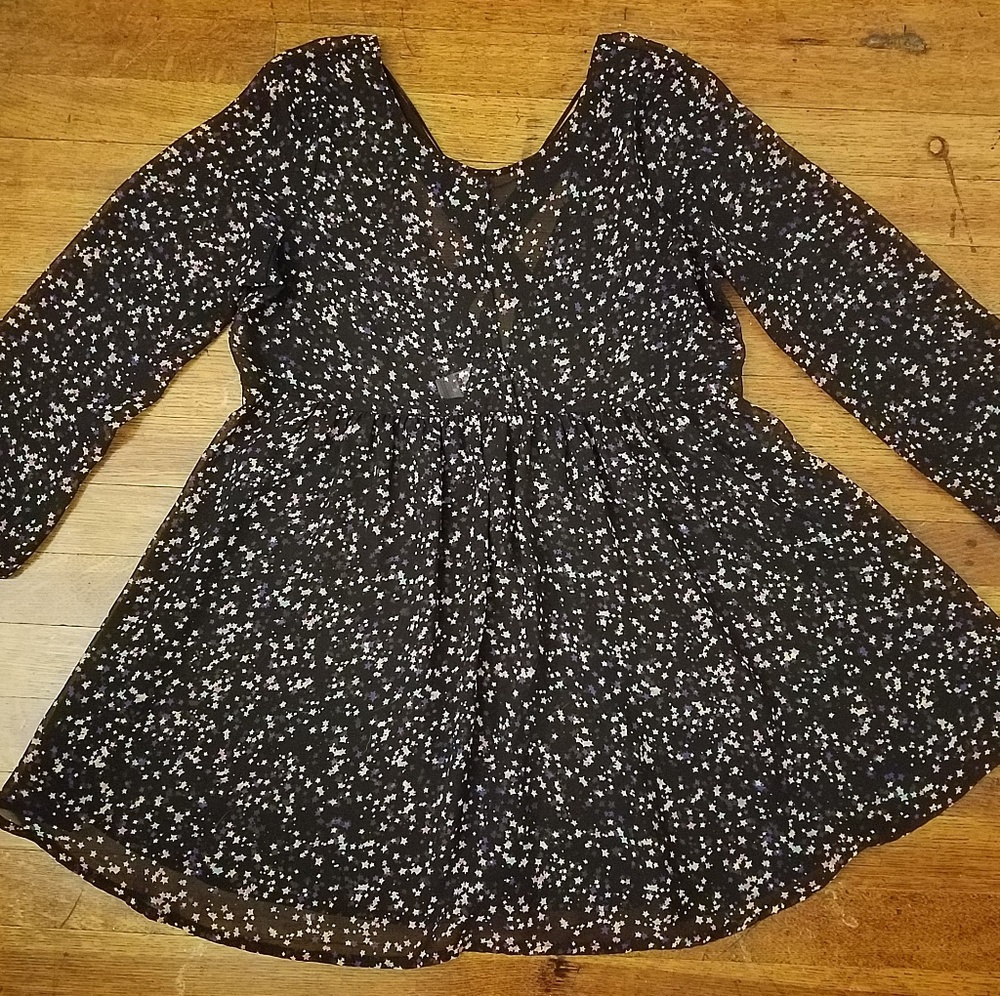 Sheer starry tunic top
